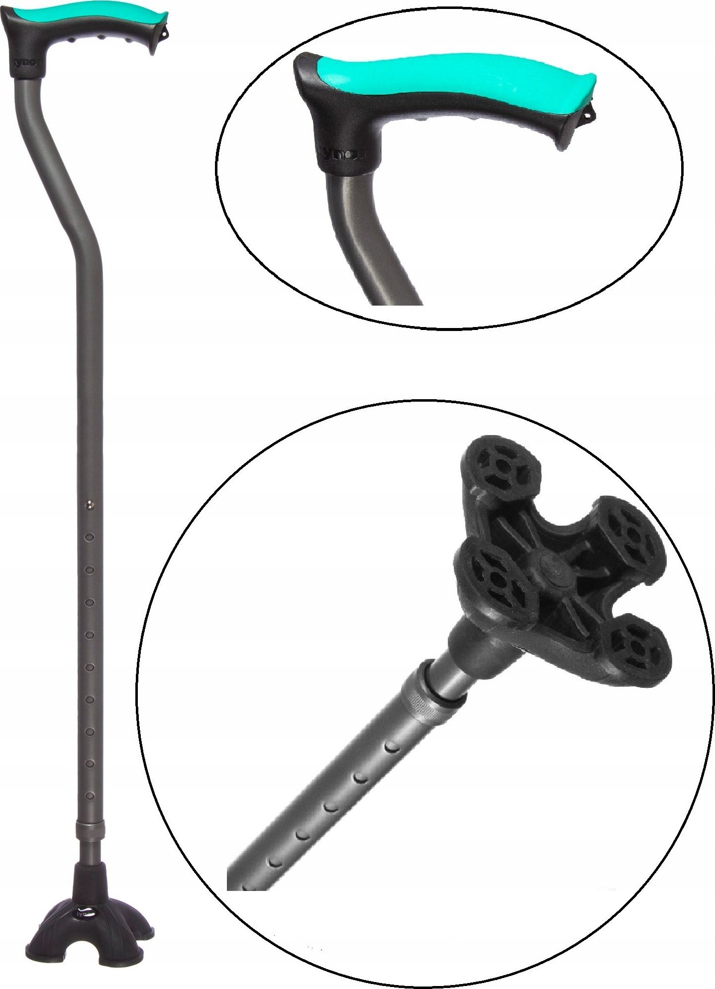 TYNOR Laska rehabilitacyjna inwalidzka czwórnóg podpórka