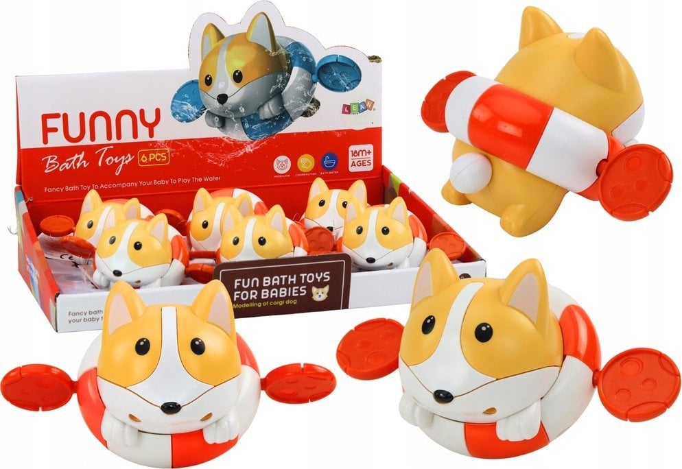 LeanToys Mechaniczna Zabawka Do Kąpieli Nakręcana Lisek w Kółku