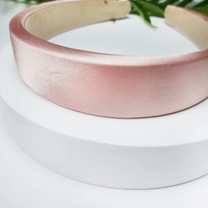 Yeye Satynowa opaska do włosów gładka Yeye Różowy