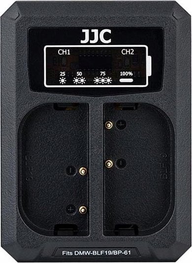 Ładowarka do aparatu JJC Ładowarka dwukanałowa JJC DCH-BLF19E do akumulatorów DMW-BLF19E