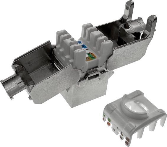 Schneider Electric Gniazdo keystone, RJ45, beznarzędziowe, ekranowane, kat. 6A, (MKB-S6A-1)