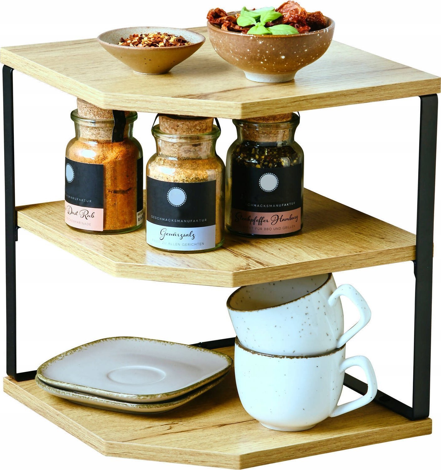 Kesper Narożna półka kuchenna z trzema półkami, 26 x 28 cm