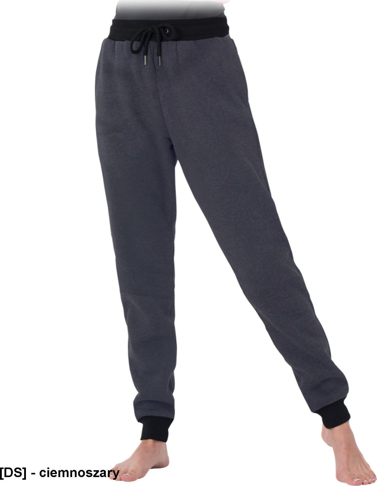 R.E.I.S. GYMMER - damskie spodnie ochronne do pasa gymmer, pas gumka troczki, 100% poliester, 260 g/m, nogawki ściągacz - ciemnoszary 2XL