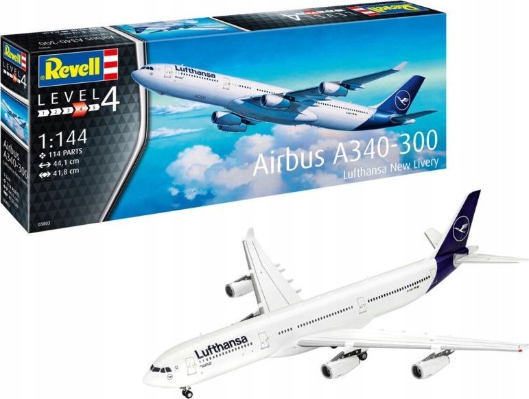 Revell Model plastikowy A340-300 Lufthansa New Livery 1/144