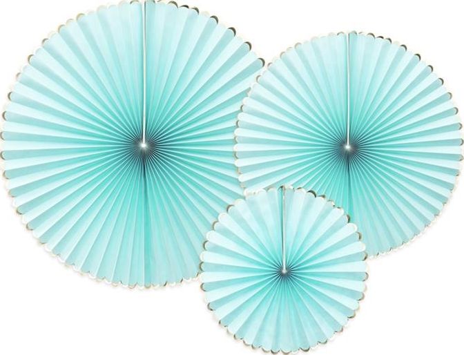 Party Deco Rozety dekoracyjne Yummy, miętowy, 3 szt. uniwersalny