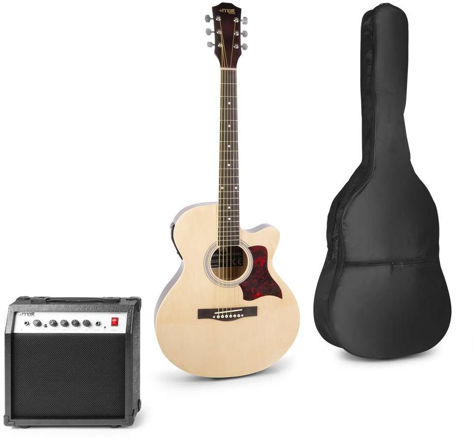 Zestaw: Gitara elektroakustyczna ShowKit Max naturalna+ wzmacniacz+ akcesoria one size