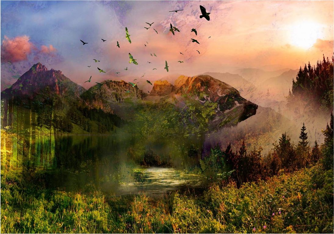 DecoNest Fototapeta - Niedźwiedź w górach - 250X175