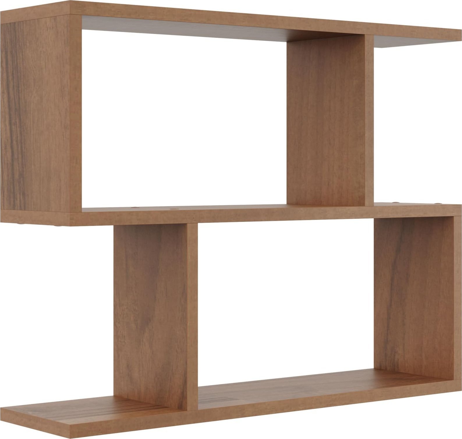 Tyletegotu Geometryczna półka wisząca, regał, 70x18x55 cm, orzech, mat