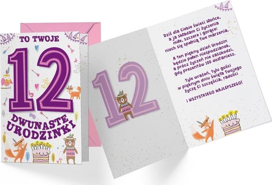 KUKARTKA Karnet B6 PR-313 Urodziny 12