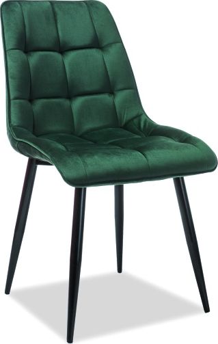 Signal Krzesło CHIC VELVET zielone aksamitne z przeszyciami SIGNAL