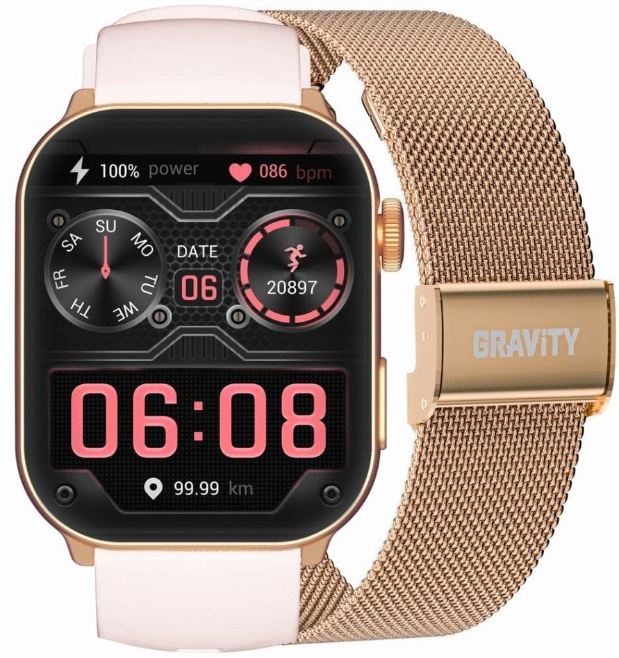 SMARTWATCH UNISEX GRAVITY GT28-6 - ROZMOWY BLUETOOTH, DODATKOWY PASEK (sg037f)