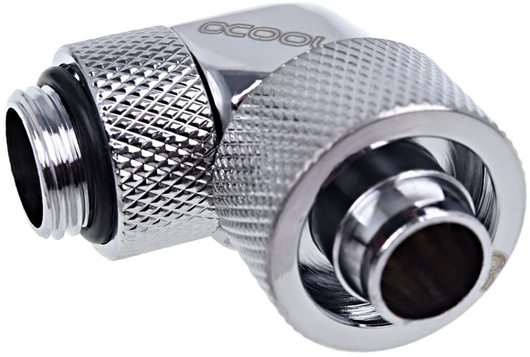 Alphacool Adapter kątowy 90°, obrotowy, 1/4" - 16/10mm, chrom (17237)