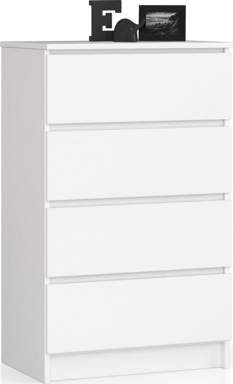 Fabryka Mebli Akord KOMODA K 60 cm 4 SZUFLADY BIAŁA