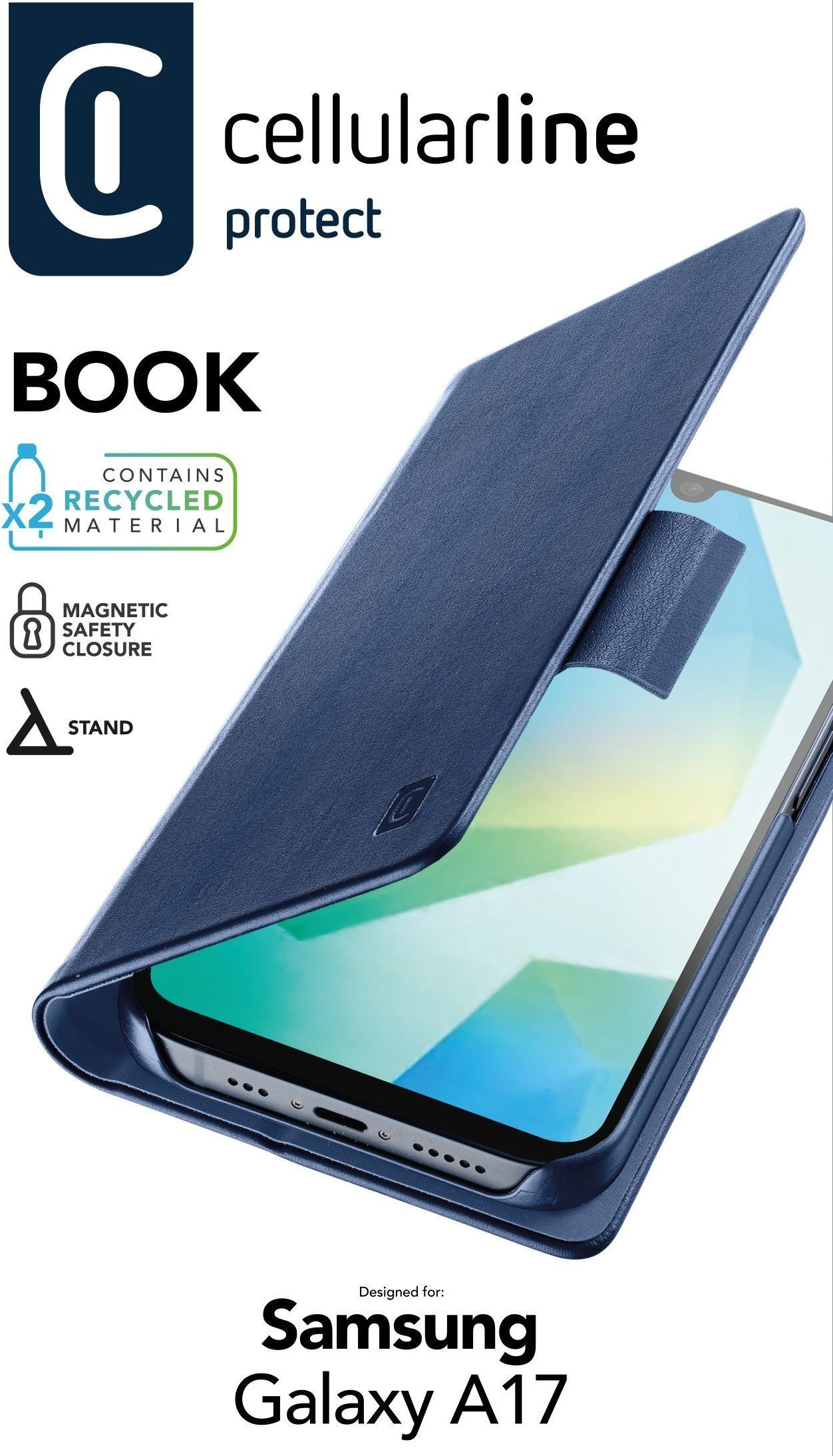 Cellularline Book Case für Samsung A17 5G Blue