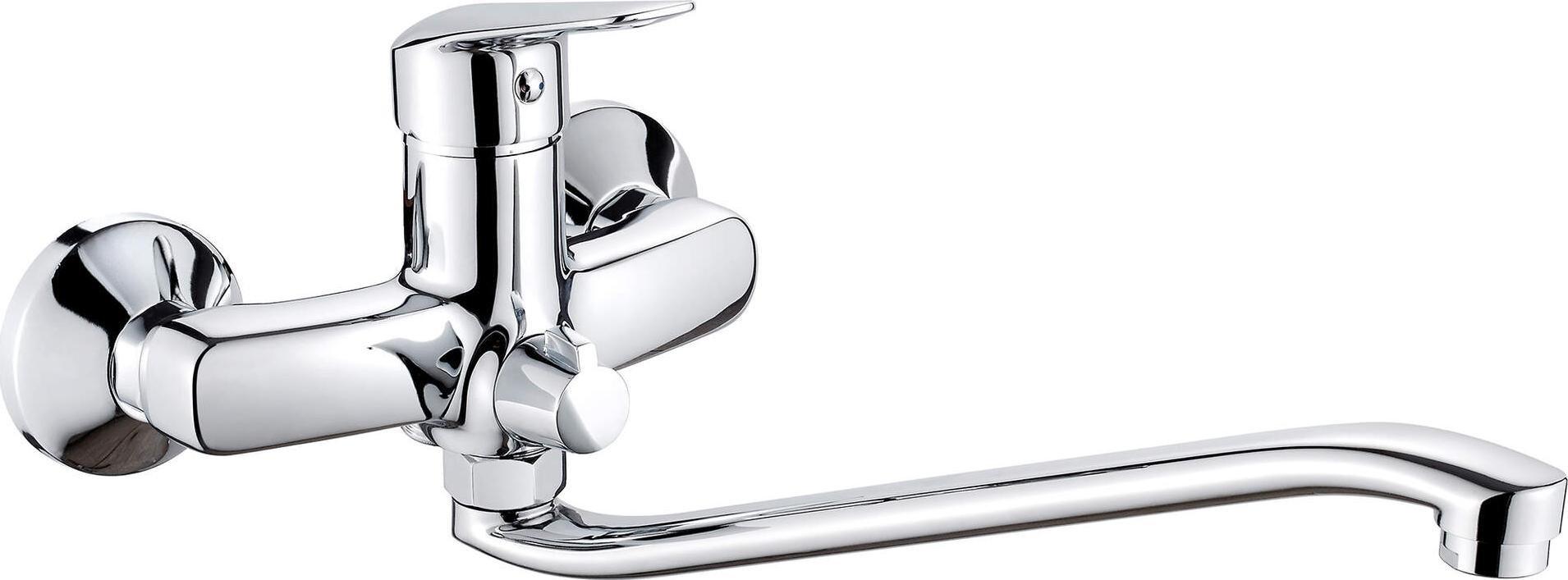 Bateria umywalkowa Deante BAT. BORO CHROM UMYWALKOWA ŚCIENNA Z WYDŁUŻONĄ WYLEWKĄ I PODŁ. NA WĄŻ