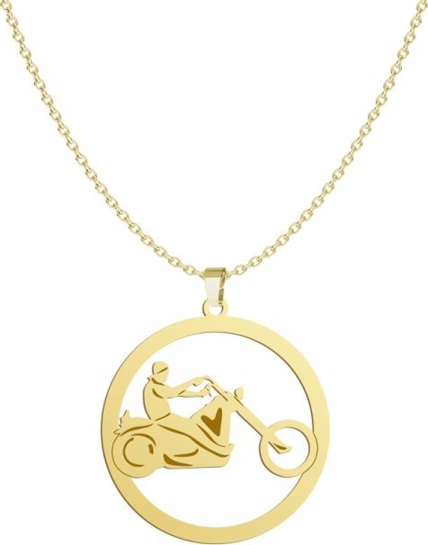 Radziszewska Jewellery Złoty Naszyjnik Chopper 925 Motocykl Motocyklista Prezent GRAWER GRATIS