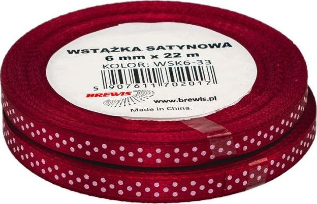BREWIS Wstążka satynowa BREWIS kropki 6mm WSK6-33 Brewis