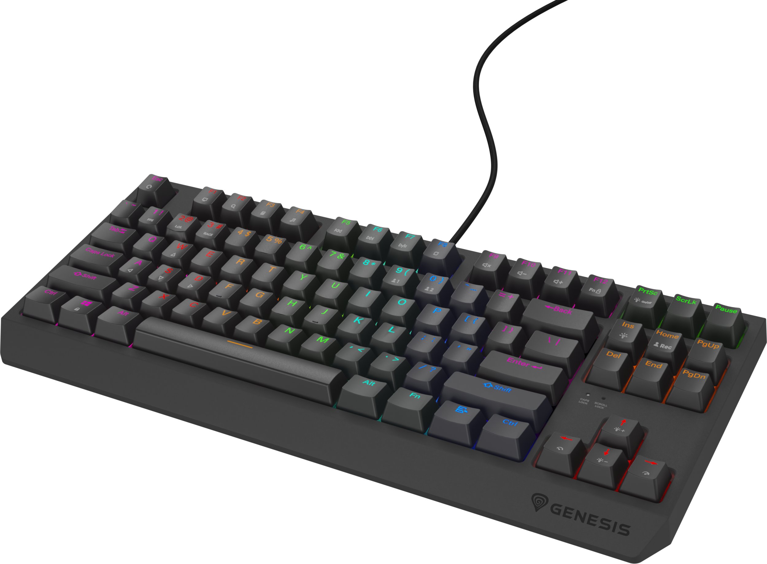 Klawiatura Genesis KLAWIATURA DLA GRACZY GENESIS THOR 230 TKL LITE US RAINBOW MECHANICZNA OUTEMU RED CZARNA HOT SWAP