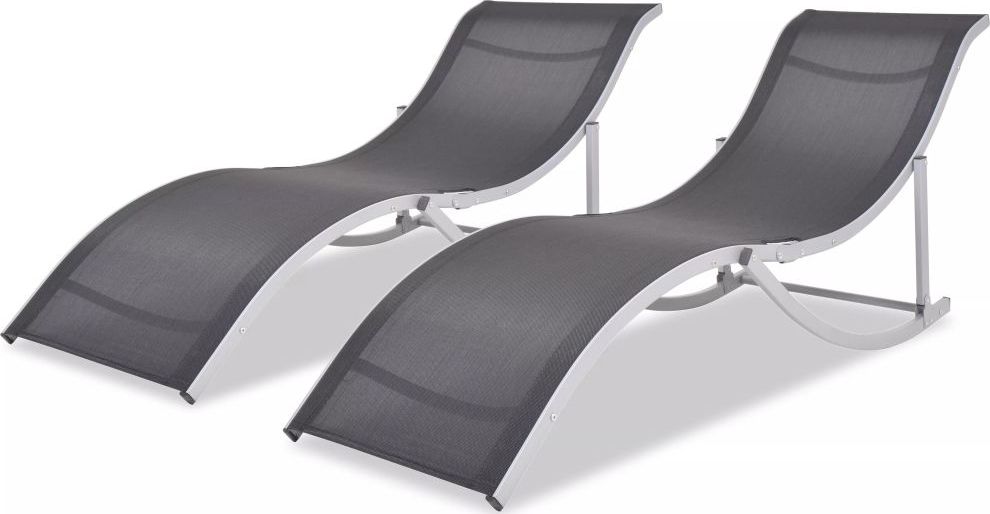 vidaXL Składane leżaki aluminium i textilene 2szt.