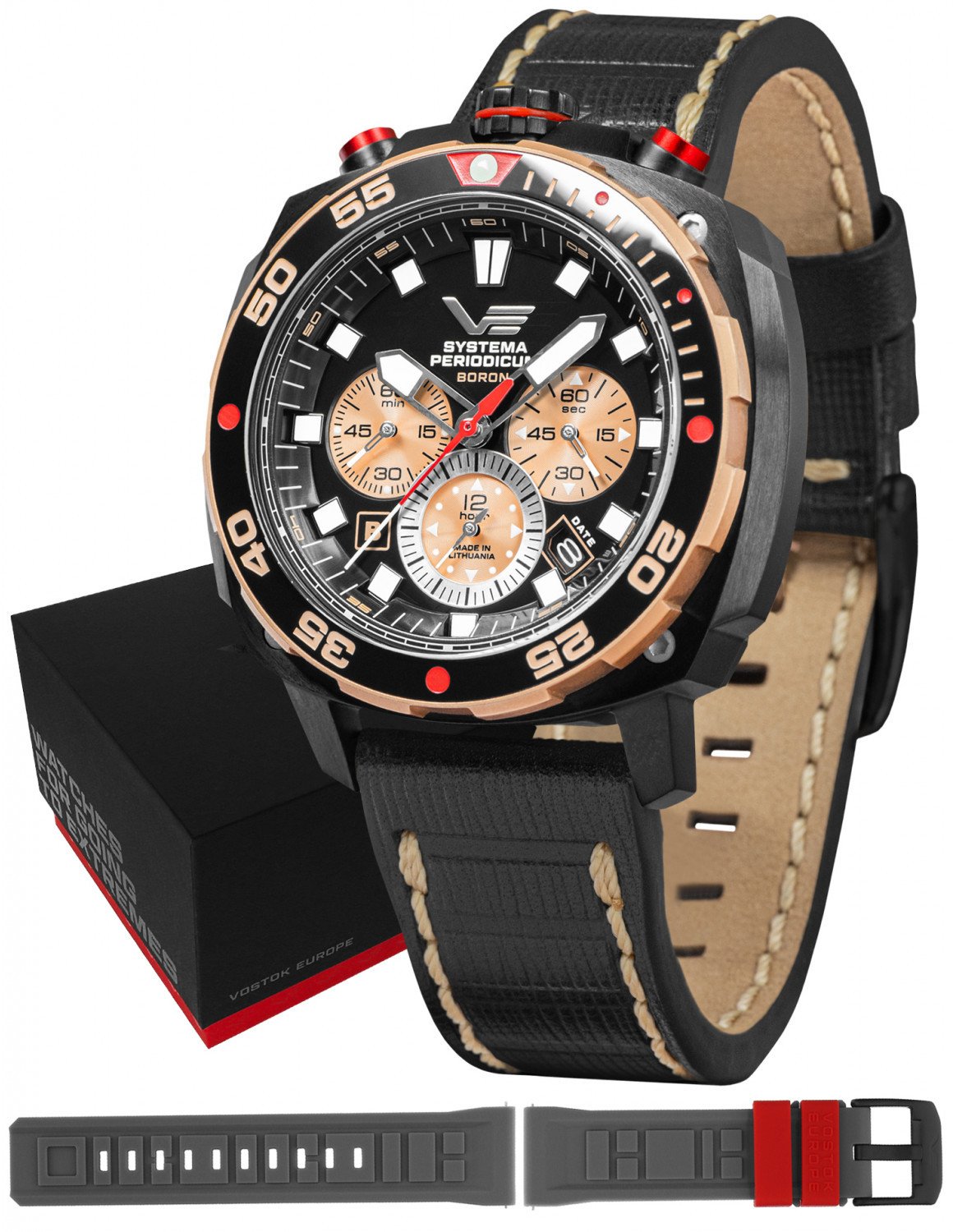 Zegarek męski Vostok Europe VK67-650E721LB czarny