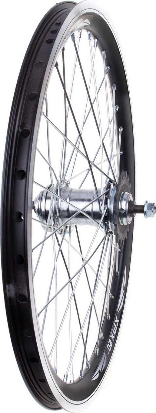 XMX Koło tylne 20" obręcz stożkowa czarna piasta samohamowna Velosteel Uniwersalny