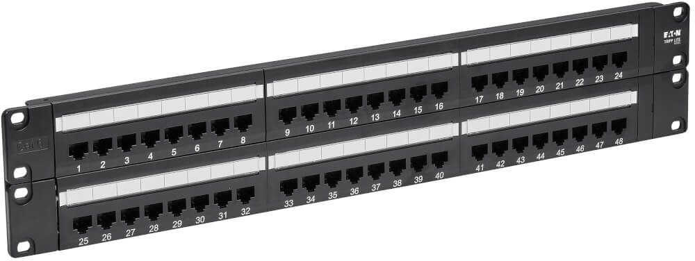 EATON TRIPPLITE 48-Port 2U Rack-Mount Cat6/Cat5 110 Patch Panel 568B RJ45 Ethernet TAA