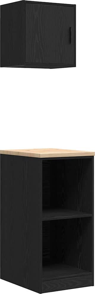 Garażowe szafki 2 szt. Czarne drewno klejone