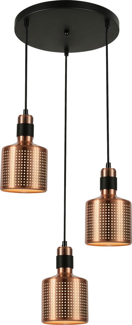Lampa wisząca Italux Restenza nowoczesna miedź (PND-2439-3-COP)
