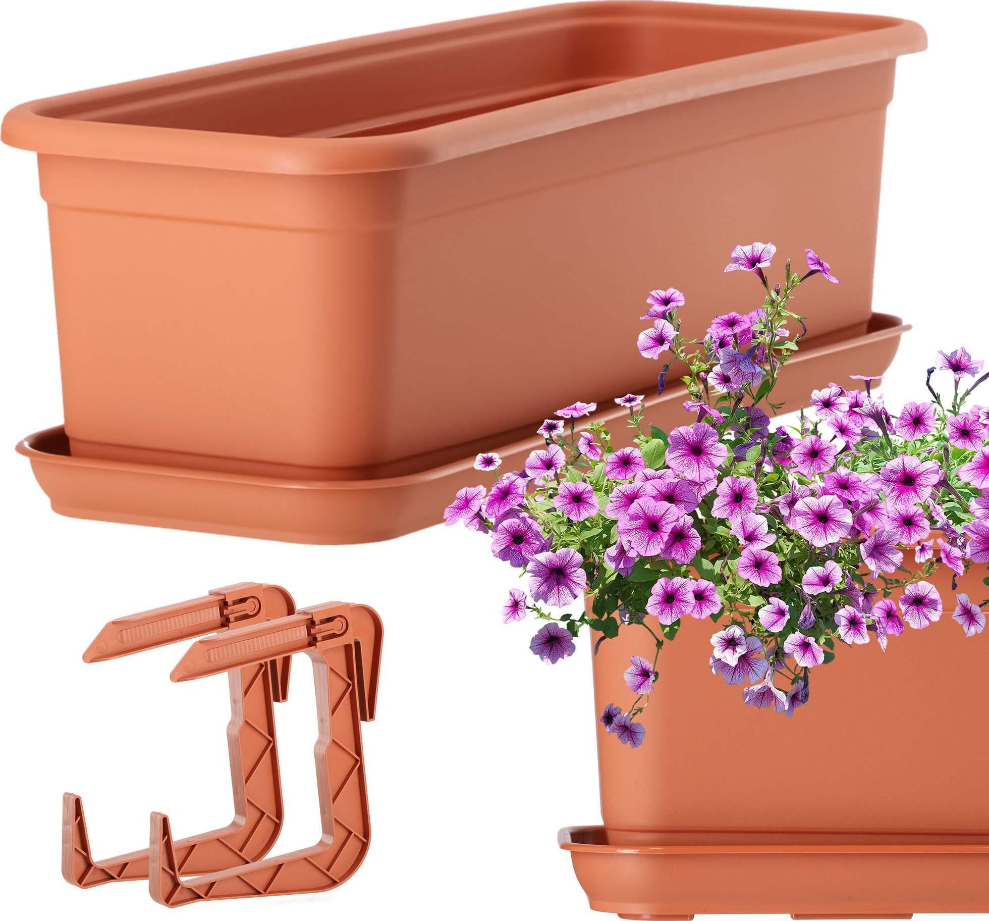 Kadax KADAX Doniczka Skrzynka Balkonowa 40cm + 2 Uchwyty