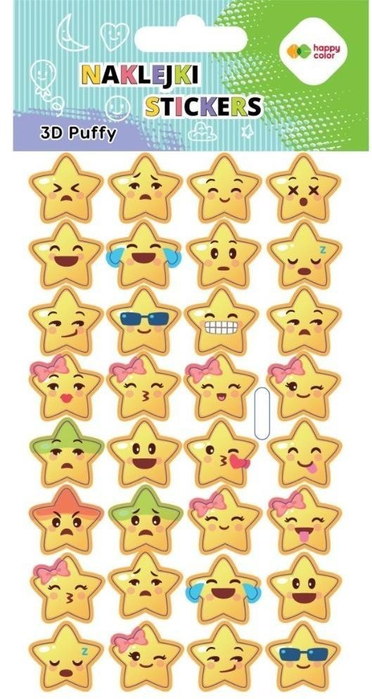 Naklejki 3D Puffy Emoticon 10x20cm HAPPY COLOR