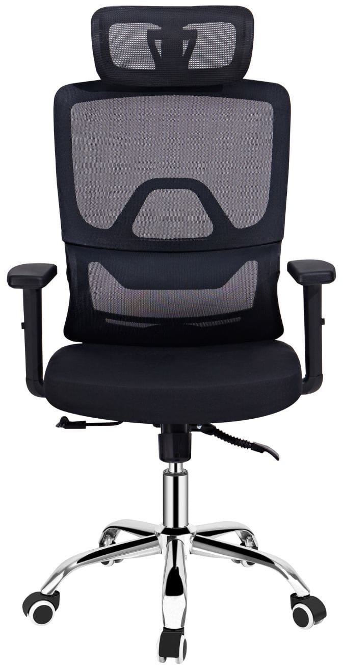 Fotel biurowy ergonomiczny z blokad bujania czarny obrotowy regulowany EP - Breeze Plus 40