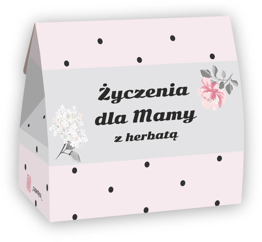Dziękuję, że jesteś! Życzenia z herbatą dla Mamy - prezent upominek zestaw 5 herbat smakowych na Dzień Matki