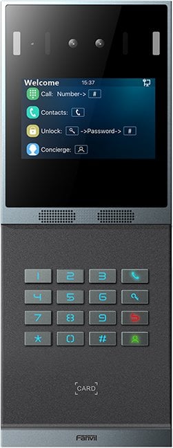 Fanvil i66 wideodomofon 2 MP 10,2 cm (4") Czarny, Szary