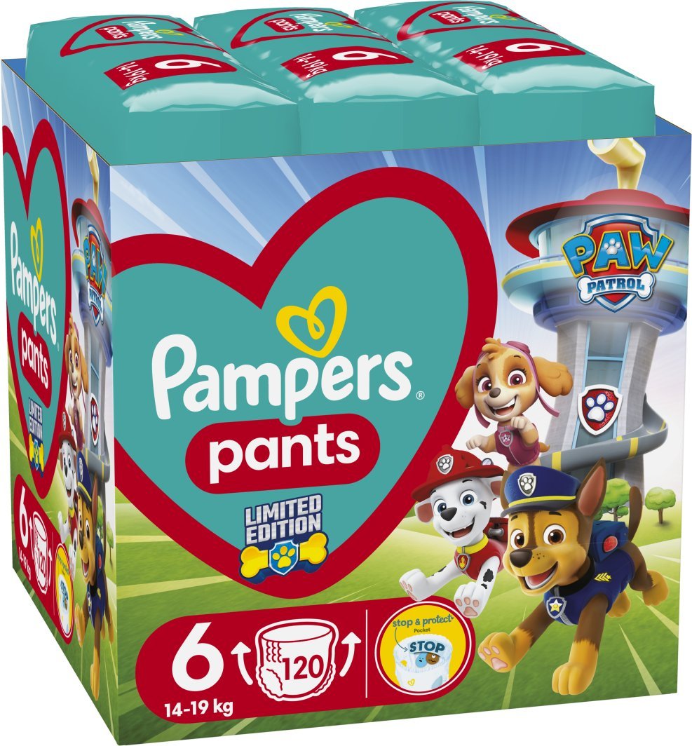 Pampers Pieluchy Pants Paw Patrol 6, 14-19 kg, 120 szt.