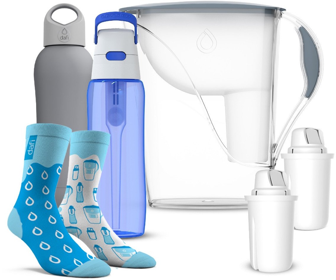 Dafi Zestaw nr5 Butelka Termiczna + Dzbanek + Butelka+ PREZENT Skarpetki Dafi