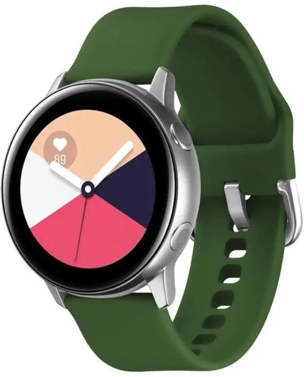 SILIKONOWA OPASKA DO SMARTWATCH 20MM UNIWERSALNA, DARK GREEN / ZIELONY