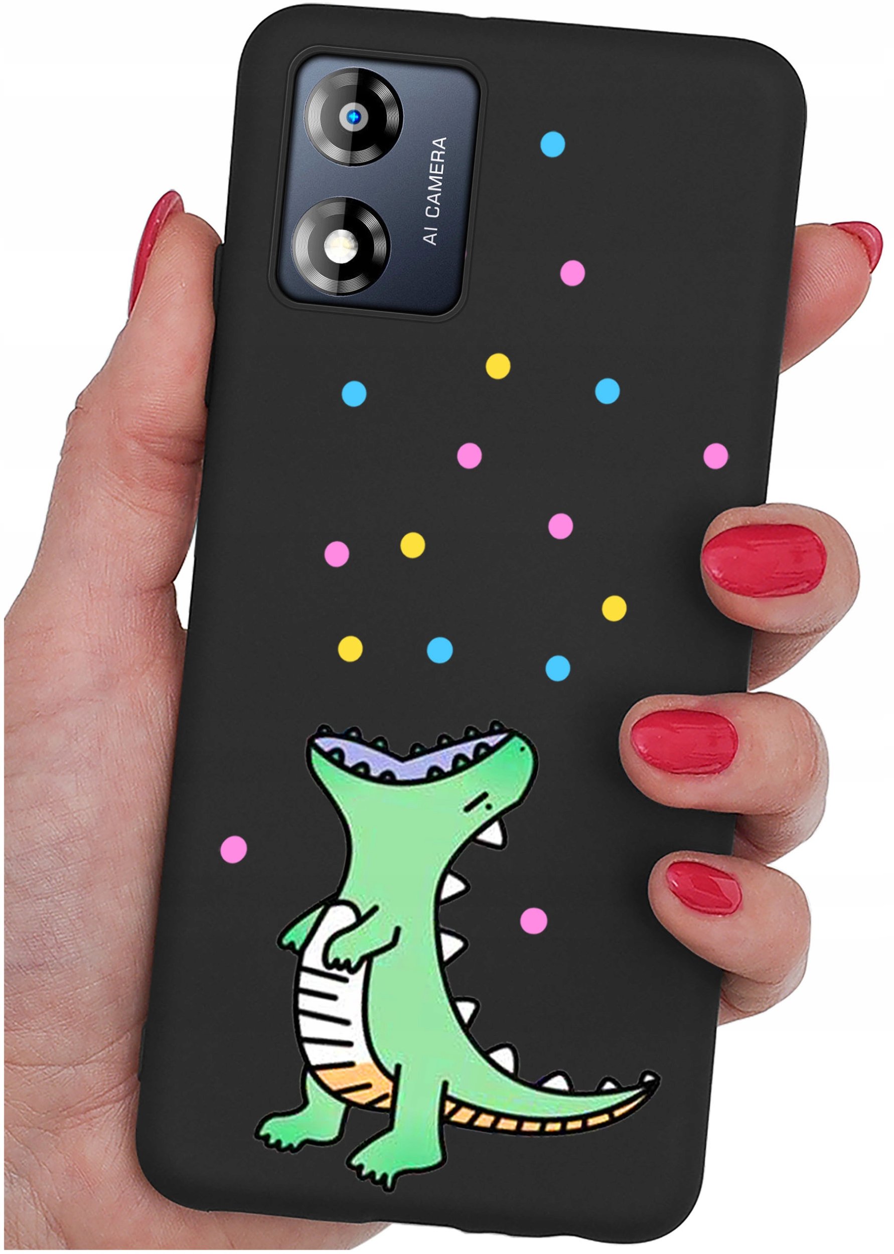 Etui do Motorola Moto E13 WZORY |SILIKONOWE MATT CASE + SZKŁO 9H