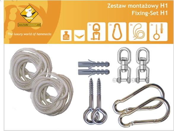 Koala Zestaw montażowy H1 do hamaków, biały (koala/zh1)