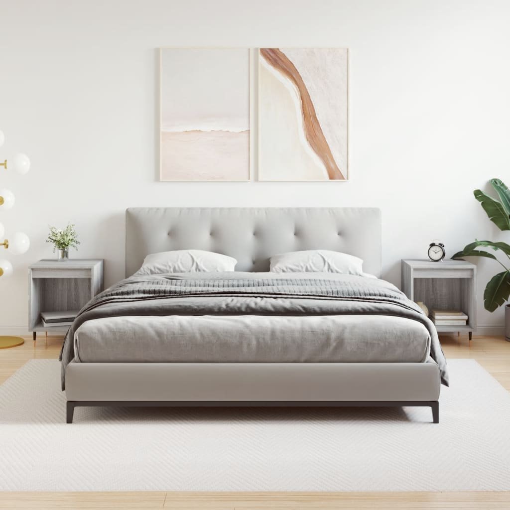 vidaXL vidaXL Szafki nocne, 2 szt., szary dąb sonoma, 40x35x50 cm