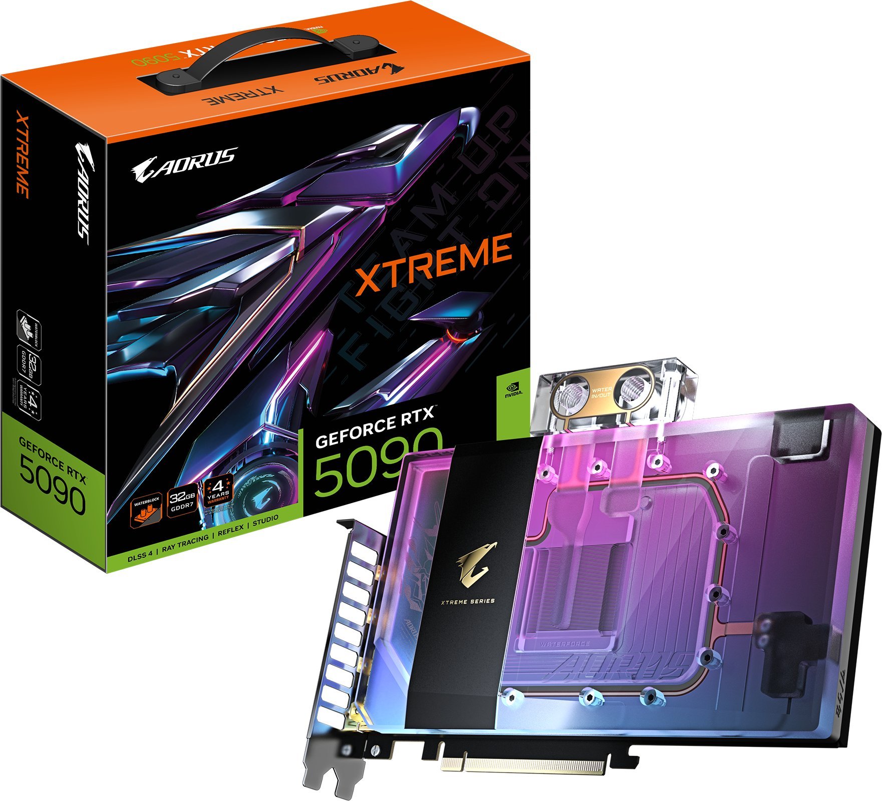 Karta graficzna Gigabyte AORUS GeForce RTX 5090 Xtreme Waterforce WB 32GB GDDR7 (GV-N5090AORUSX WB-32GD)
