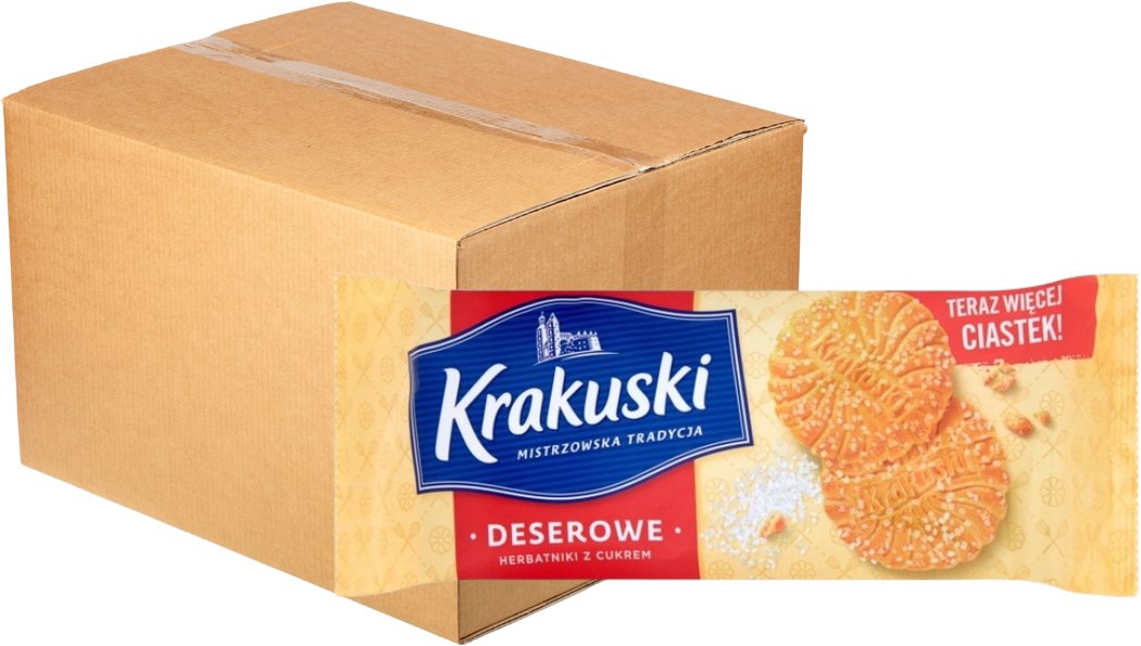 Krakuski Deserowe Herbatniki z cukrem 200 g x 24 sztuk