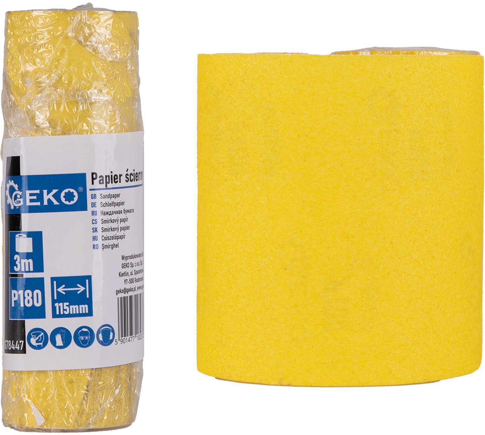 Geko Papier ścierny – rolka 115mm x 3m P180 (100)