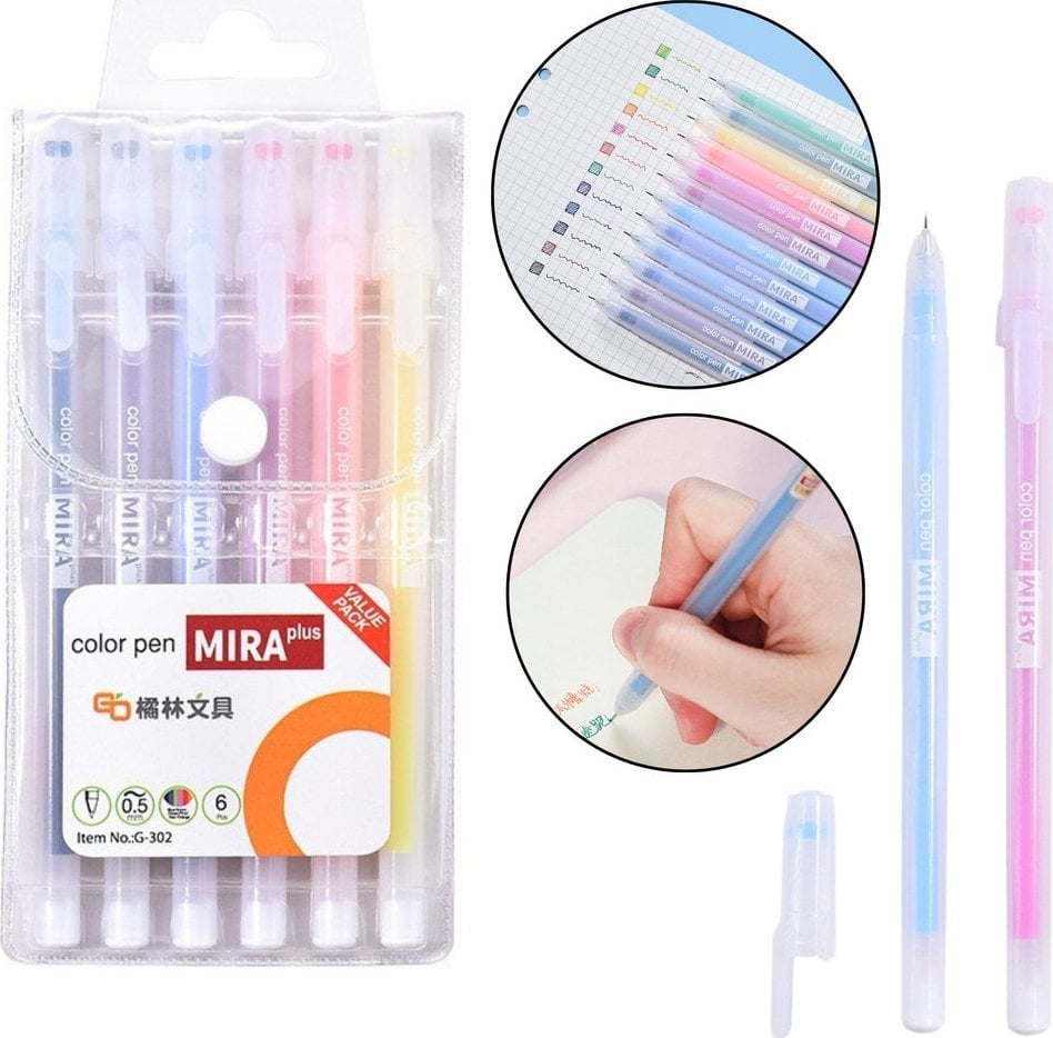 Lean Zestaw Długopisów Żelowych Intensywne Kolory Biurowe Szkolne 12 Sztuk