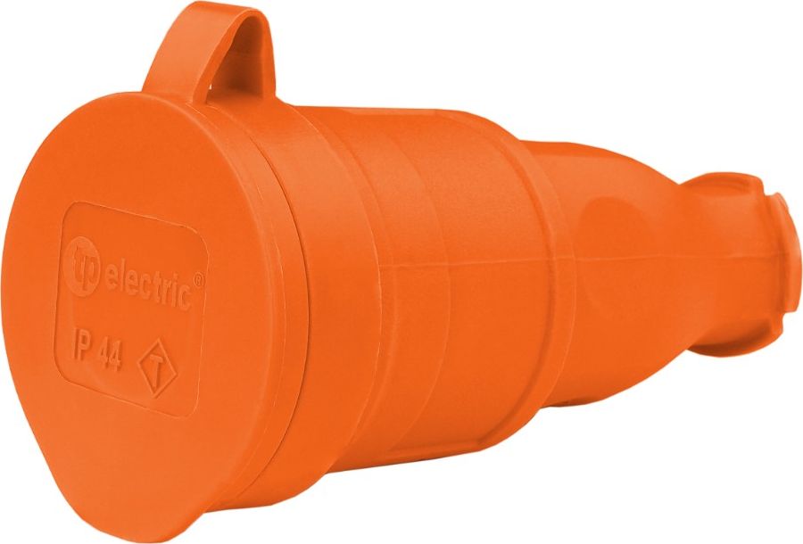 TP Electric Gniazdo przenośne proste 16A 230V 2P+Z pomarańczowe Schuko 8256