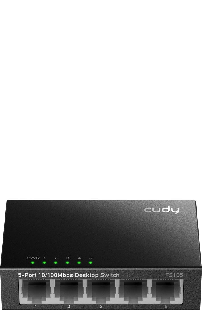 Cudy FS105 łącza sieciowe Nie zarządzany Fast Ethernet (10/100) Czarny