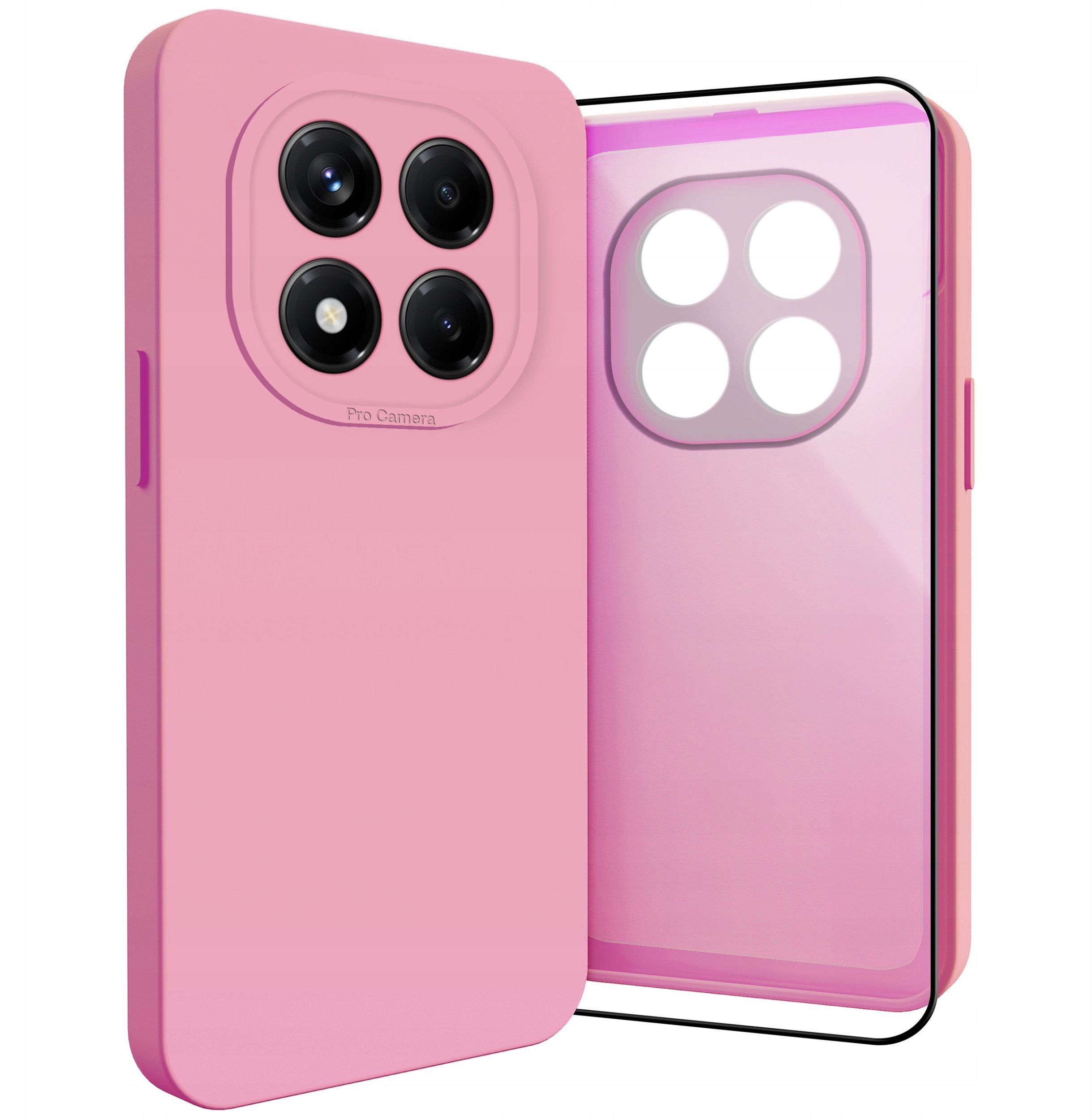 Etui do Xiaomi Redmi Note 14 Pro 4G (Osłona Kamery, Różowe, Plecki) Szkło