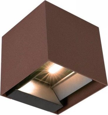 Kinkiet V-TAC Oprawa Ścienna Solarna V-TAC 9W LED COB Regulowana Brąz Corten Kostka 15x15cm IP65 VT-11109 4000K 860lm