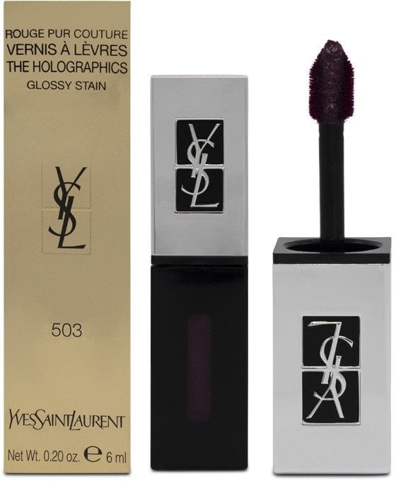 Yves Saint Laurent Yves Saint Laurent, The Holographics, Glossy Stain, Liquid Lipstick, 503, Neon Plum, 6 ml For Women