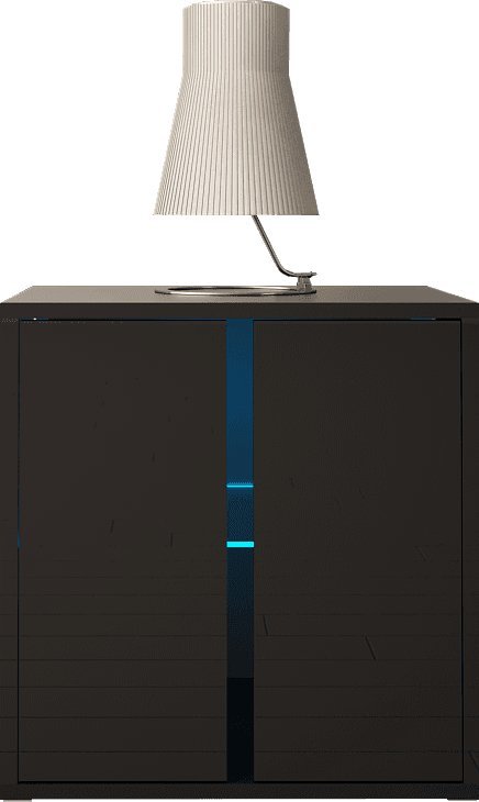 MEGSTYL SZAFKA NOCNA CUBE 50cm Czarna + LED RGB