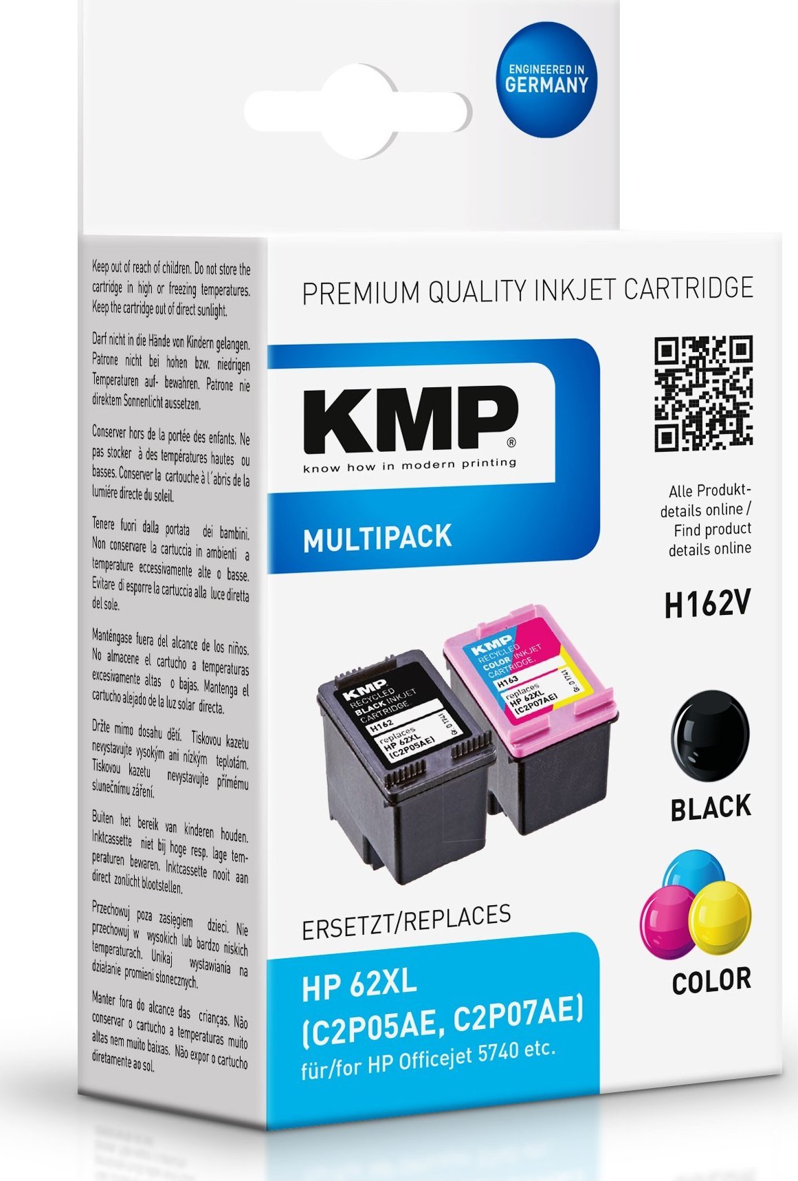 Tusz KMP KMP H162V Promo Pack BK/Color comp. with HP C2P05AE/C2P07AE